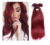 Larafona Hair Rouge Tissage Extensions 100% Remy Humain Cheveux Lisse Bresiliens Vierges Cheveux Human Hair Bundles 3pcs (10"12"14")