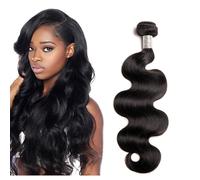 Larafona Hair Tissage Bresilien Vierges Cheveux Naturel Noir 1B Ondules Body Wave Human Hair Weft et Lace Closure (16"18"20"+14"closure)