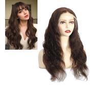 Larafona Human Hair Full Lace Wig Body Wave 100% Remy Brun Moyen 4# Perruque Naturelle Cheveux Humain Ondules Pre Plucked 12inch/30cm