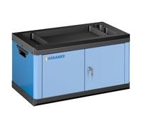 LARBANKE Boîte à outils verrouillable robuste à double porte avec comptoir multifonctionnel, boîte à outils portable avec trous de connexion pour l'extension, construction durable pour garage, atelier