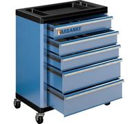 LARBANKE Coffre à outils à 5 tiroirs avec roulettes pivotantes et système de verrouillage offre à outils roulant avec tiges de connexion, dispose d'un plateau étanche sur le dessus, combiné