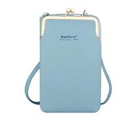 Larber Femmes Petit Téléphone Portable Bandoulière Sac à Main Portefeuille Mini Cuir Léger Cross Body Sac de Téléphone Portable Fit Huawei p30 Pro(Bleu)