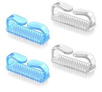 Larbois Brosse de nettoyage des ongles, poignée en plastique, brosse à gommer, brosse à ongles écologique avec poils mous, manucure à ongles, brosse anti - poussière pour ongles, lot de 4