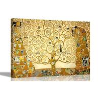 L'Arbre de vie de Gustav Klimt - Impressions sur toile abstraites - Art mural - Oeuvres d'art à suspendre - 30 x 20 cm (12 x 8 pouces) - Format A4
