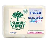 L'Arbre Vert Bien-Être Savon Doux Hydratant Famille Et Bébé Peaux Sensibles Pièces 2x100g