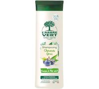 L'Arbre Vert Bien-être Shampooing Cheveux Gras Parfum Raisin et Thé Vert - Fabriqué en France - Hypoallergénique - pH Neutre et Sans Silicone - 95% d'ingrédients d'origine naturelle - 250mL