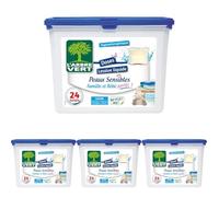 L'Arbre Vert Doses Lessive Liquide Peaux Sensibles Famille et Bébé aussi! - Hypoallergénique - 24 Doses (Lot de 4)
