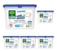 L'Arbre Vert Doses Lessive Liquide Peaux Sensibles Famille et Bébé aussi! - Hypoallergénique - 24 Doses (Lot de 5)