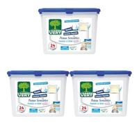 L'Arbre Vert Doses Lessive Liquide Peaux Sensibles Famille et Bébé aussi! - Hypoallergénique - 24 Doses (Lot de 3)