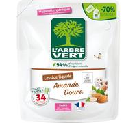 L'ARBRE VERT - Lessive Liquide Hypoallergénique à l’Amande Douce, Douceur Naturelle & Ecolabel (Recharge 1,53L) - Le Lot De 3