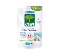 L'Arbre Vert Recharge Adoucissant Concentré Peaux Sensibles, Famille & Bébé Aussi ! - Hypoallergénique - 800mL - 53 Lavages