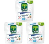 L'Arbre Vert Recharge Lessive Ecolabel Peaux Sensibles Famille Et Bébé Aussi ! - Hypoallergénique - 34 Lavages - 94% d'ingrédients d'origine naturelle - 1,53L (Lot de 3)