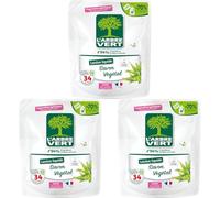 L'Arbre Vert Recharge Lessive Ecolabel Savon Végétal - Hypoallergénique - 34 Lavages - 94% d'ingrédients d'origine naturelle - 1,53L (Lot de 3)