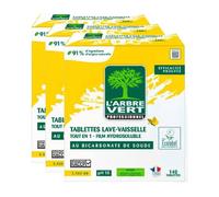 L'Arbre Vert Tablettes Lave-Vaisselle Tout-en-Un Écolabel Sans Phosphate Citron 3 x 140 Tablettes (= 420 Tablettes)