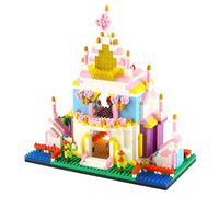 Larcele 988 Pièces Château Micro Blocs de Construction, Animal Mini Blocs de Briques Jouet Set KLJM-02 (Château Princesse)
