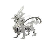 Larcele Casse-tête mécanique 3D en métal pour adultes - Série créatures mythiques - Décoration d'intérieur - Artisanat - Jouets de construction - KJPZ-02 (kirin)