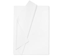 Larcenciel 100 Feuilles Papier de Soie Blanc, Papier Cadeau Mat pour Emballage Colis & Craft, Papier Crépon Déchiqueté pour Remplissage de Sacs et Boîtes, Pompons, Fleurs, Packaging Raffiné, 50x35cm