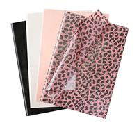 Larcenciel 60 Feuilles Papier de Soie Léopard, Papier de Soie Emballage Métallique Brillant, Paper Cadeau Rose Noir Décoration pour Fête des Mères Sacs Emballages Cadeaux Fleurs Pompons(50x35cm)