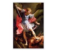 L'Archange Michel luttant contre le Satan Poster de Guido Reni 70 x 100 cm Tableaux Décoration murale