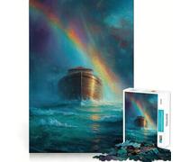 L'Arche de Noé sous Un Arc-en-Ciel Puzzle pour Adultes 1000 pièces Édition limitée Liste de souhaits du Père Noël (38x52cm)