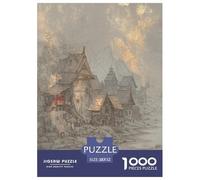 L'architecture Chinoise Ancienne Puzzles Jeu De Société Adulte Activités Familiales Stimulantes 1000 Stukjes Style Chinois Casse-tête Qualité Premium pour Adultes 52x38cm/1000pcs