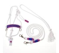LarDen Hobby Horse Accessoires - Ensemble de Corde | Licol avec Rênes & Collier pour Cheval Bâton | GR. M - Blanc | Fait à la Main | Hobby Horsing | Tête de Cheval Réaliste à Bâton à Chevaucher