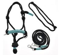 LarDen Hobby Horse Accessoires - Ensemble de Corde | Licol avec Rênes & Collier pour Cheval Bâton | GR. M - Turquoise, Moyen | Fait à la Main | Hobby Horsing | Tête de Cheval Réaliste à Chevaucher