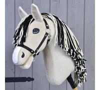 LarDen Hobby Horse Aurora | Cheval Bâton avec Licol Noir - Grandeur S | Tête de Cheval à Bâton à Chevaucher | Fait à la Main avec Accessoire | pour Petits et Grands Enfants | Hobby Horse Réaliste