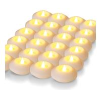 LARDUX Lot de 24 bougies flottantes à DEL - 7,6 cm en plastique sans flamme pour baignoire, piscine, vase, centre de table