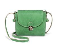 LaRechor Petit Sac Bandouliere Femme, Petit Sac a Main de Verrouillage Antivol - Retro Mini Sacs Bandoulière Femme, PU Cuir, Vert