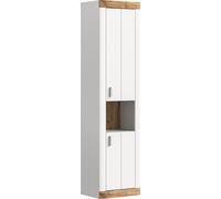 Laredo armoire haute pour salle de bain accroché au mur 2 portes, 1 tablette mat blanc,chêneReproduction,blanc.