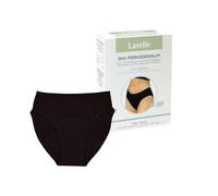 LARELLE Slip périodique Lavable en Coton Bio GOTS-ecocert, Noir, réutilisable, Durable, hautement Absorbant (jusqu'à 4 tampons), Taille L