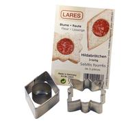 LARES - 1023 - SET DE 3 EMPORTES PIECES POUR LINZER A LA CONFITURE LOSANGE ET FLEUR