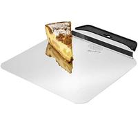 Lares - Moule à gâteau et pizza avec poignée, rectangulaire - Pelle à tarte / pelle à pizza - 28 x 28 cm, acier inoxydable - Fabriqué en Allemagne.