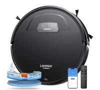 Laresar Clean Evol 3 Aspirateur Robot 4500Pa, Robot Aspirateur Laveur Ultra Silencieux & Fin de 7,6cm, Alexa/2.4WiFi/APP/Télécommande, Aspirateur Robot Laveur pour Tapis Sol Dur (Noir)