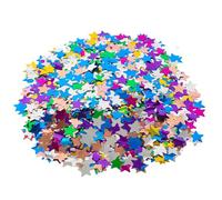 LaresDay 100 g de confettis en aluminium 15 mm : cœurs, étoiles et cercles pailletés, décoration de table brillante pour mariage, anniversaire, fête prénatale, réutilisables, avec fond de séance photo