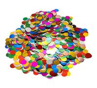 LaresDay 100 g de confettis en aluminium 15 mm : cœurs, étoiles et cercles pailletés - Décoration de table brillante pour mariage, anniversaire, fête prénatale, réutilisable - Avec fond de séance