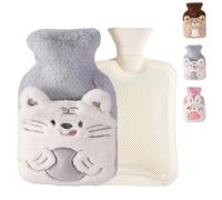 LaresDay Bouillotte en peluche avec housse amovible - Sac d'eau chaude en caoutchouc naturel pour enfants et adultes - Aide à la relaxation thermique en cas de douleurs abdominales et de douleurs