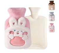 LaresDay Bouillotte en peluche avec housse amovible - Sac d'eau chaude en caoutchouc naturel pour enfants et adultes - Aide à la relaxation thermique en cas de douleurs abdominales et de douleurs