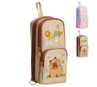 LaresDay Capybara Grande trousse à crayons avec volume XXL - Trousse élégante unisexe pour l'école, le bureau, les adultes et les étudiants - Jolie trousse comme cadeau pratique, marron, Fashion