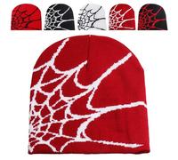 LaresDay Harajuku Y2K Casquette - Spider Web MEA Culpa Print Bonnet en coton unisexe pour la mode urbaine Rose, rouge et blanc, S-L