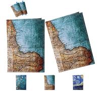 LaresDay Lot de 2 beaux étuis de passeport tendance avec bloc pour cartes de crédit, cartes d'identité, documents de voyage, en cuir synthétique avec étiquette de bagage, accessoires de voyage, Carte