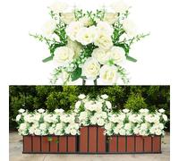 LaresDay Lot de 2 bouquets de roses artificielles (30 tiges) - Fleurs artificielles de qualité supérieure, résistantes aux intempéries et aux UV pour balcon, terrasse, jardin intérieur et extérieur