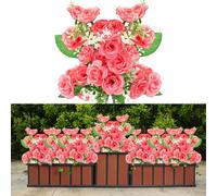 LaresDay Lot de 2 bouquets de roses artificielles (30 tiges) - Fleurs artificielles de qualité supérieure, résistantes aux intempéries et aux UV pour balcon, terrasse, jardin intérieur et extérieur