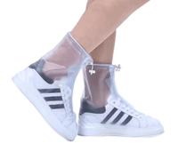 LaresDay Lot de 2 couvre-chaussures imperméables, blancs, réutilisables et antidérapants, en silicone, pour la pluie et la neige, plages du désert, routes boueuses - Unisexe pour enfant à adulte (XS)