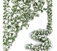 LaresDay Lot de 2 guirlandes de pétales de rose de 2,4 m avec 45 fleurs - Fleurs artificielles en soie à suspendre pour arche de mariage, décoration de jardin, balcon, salon, décoration murale