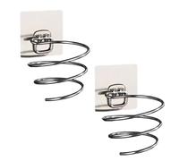LaresDay Lot de 2 supports pour sèche-cheveux - En métal - Montage mural sans perçage - Autocollant - Avec support de câble - Pour salle de bain, chambre à coucher, balcon