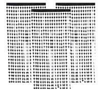 LaresDay Lot de 3 rideaux en forme de cœur réutilisables avec franges en aluminium pour mariage, fête, décoration de Noël, festivals - Montage facile - Décoration d'intérieur (noir)