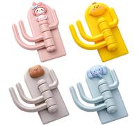 LaresDay Lot de 4 crochets à ventouse pour chambre d'enfant - Sans perçage - Pour vêtements, chapeaux, sacs, jouets