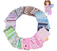 LaresDay Lot de 60 tissus pour patchwork, 10 x 10 cm, motif floral, système de couleurs imprimés, en coton coloré, pour accessoires de maison de poupée, vêtements, bricolage